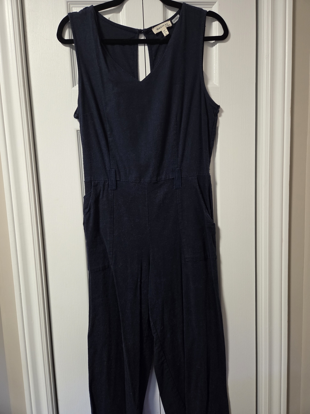 Monteau Navy Sleeveless Midi Jumpsuit Dress